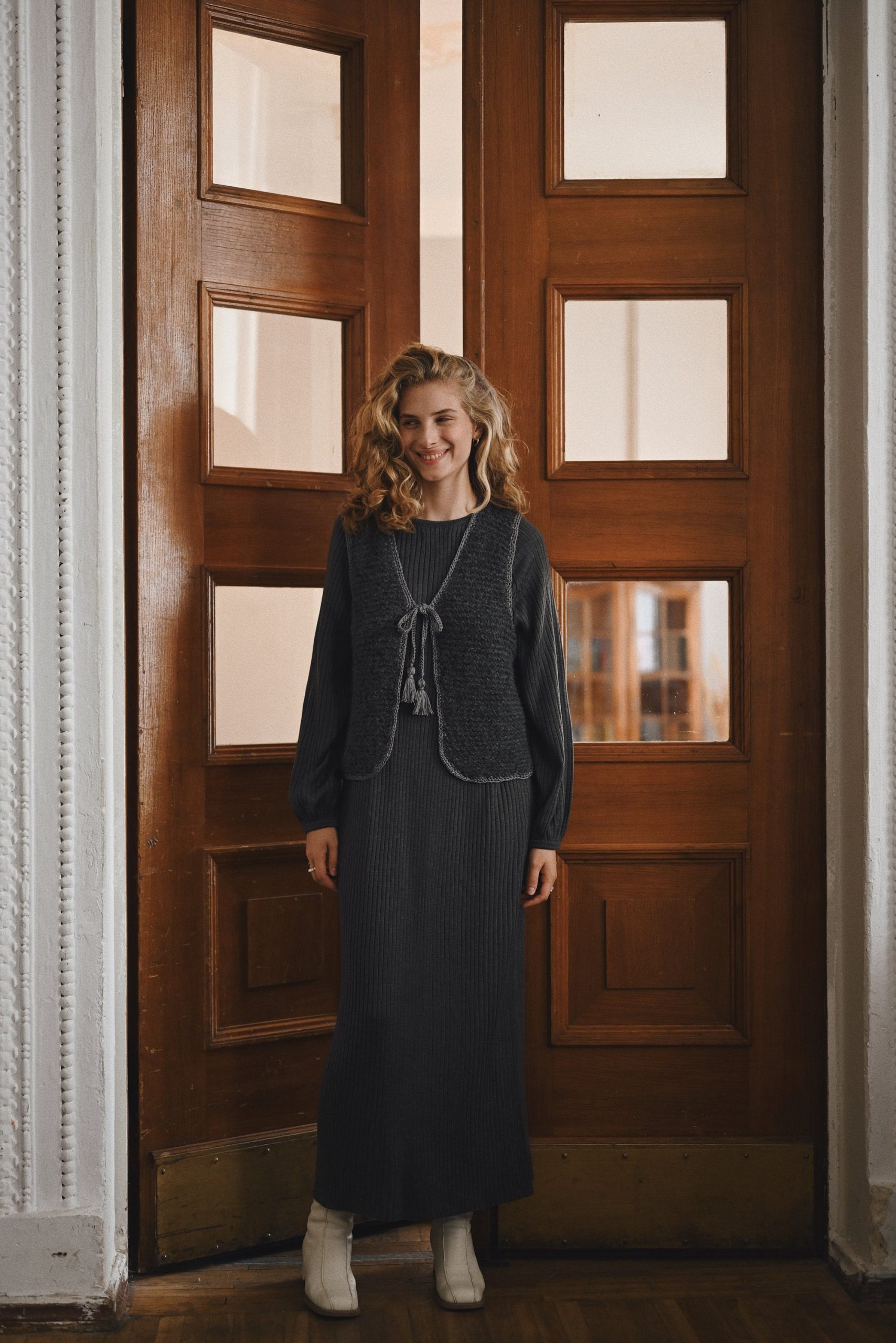 Handmade Merino Alpaca Wool Vest: Sleeveless Knit Gilet