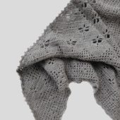 Hand Knitted Alpaca Wool Headscarf: Light Grey Lace Triangle Shawl