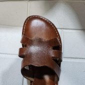 Handmade Moroccan Leather Sandals For Women - Summer Sandals - Brown Leather Slide Sandal - Womens Slippers - Casual Leather Summer Shoes