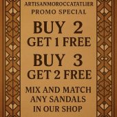 Handmade Moroccan Brown Leather Sandals – Toe Loop Cross Strap Slides Women