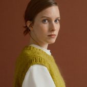 Hand-knitted Green Mohair Vest: Women's Cozy Knitwear