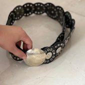 Vintage Moroccan Leather Concho Belt – Wide Studded Waist Belt For Women Halloween