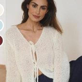 Handmade White Mohair Knit Cardigan: Cozy Lightweight Sweater