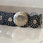 Handmade Moroccan Leather Belt – Vintage Silver Buckle Gothic Boho Gift